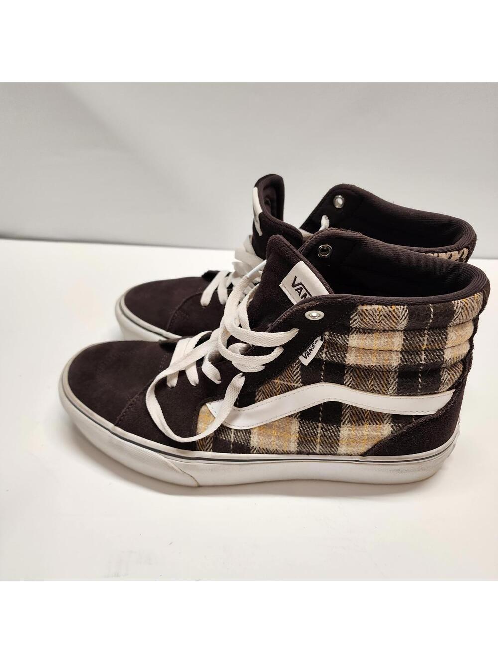 LKNW Vans Filmore Hi Platform Sneakers Womens Size 10 Plaid Mix Brown White